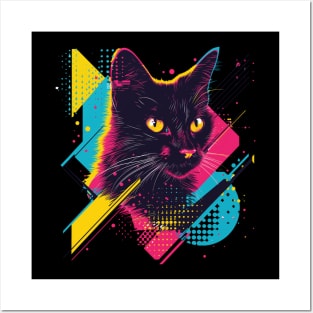 Cat Neon Pop Art Explosion Posters and Art